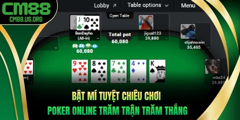 Bật mí tuyệt chiêu chơi Poker online trăm trận trăm thắng