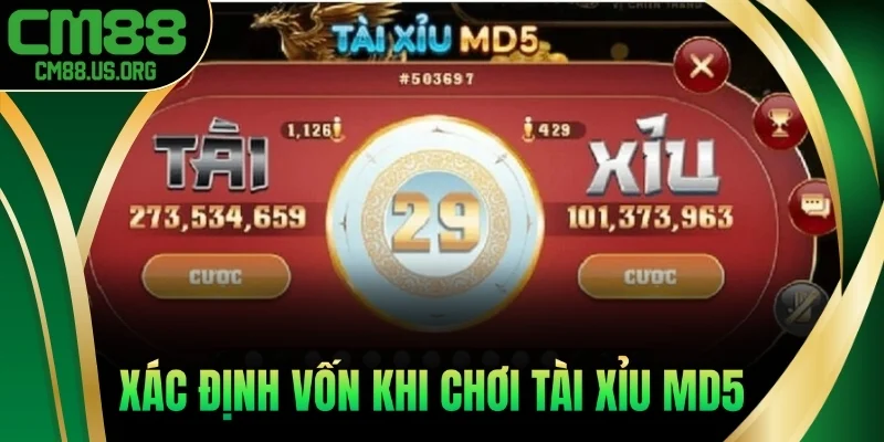 Xác định vốn khi chơi tài xỉu MD5